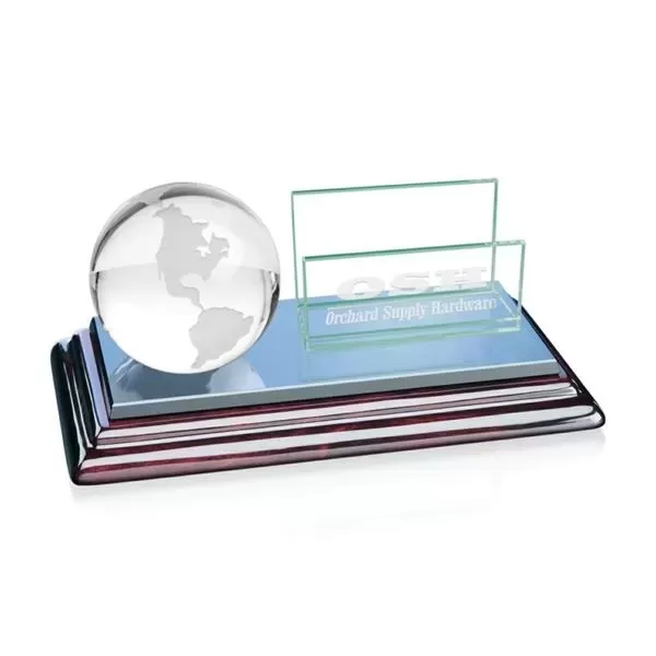 Clear globe card holder