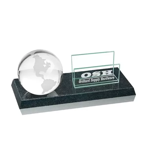 Clear globe card holder