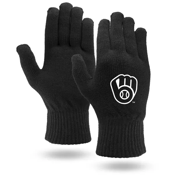 Touchscreen gloves, black knit,