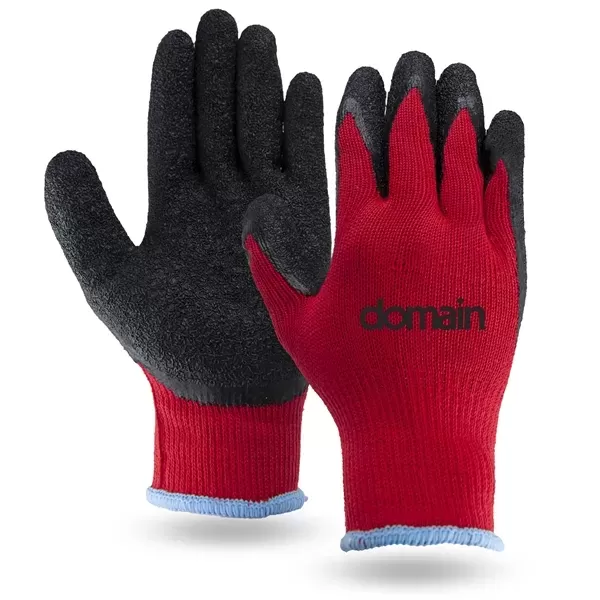 Breathable red knit gloves,