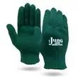 Green knit work gloves,