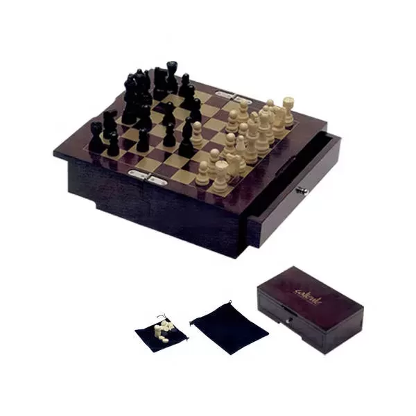 Chess/checker set in rosewood