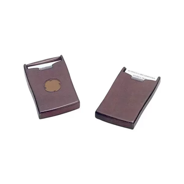 Business card dispenser. Rosewood