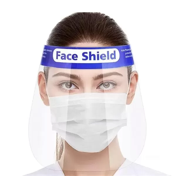 Clear face shield with