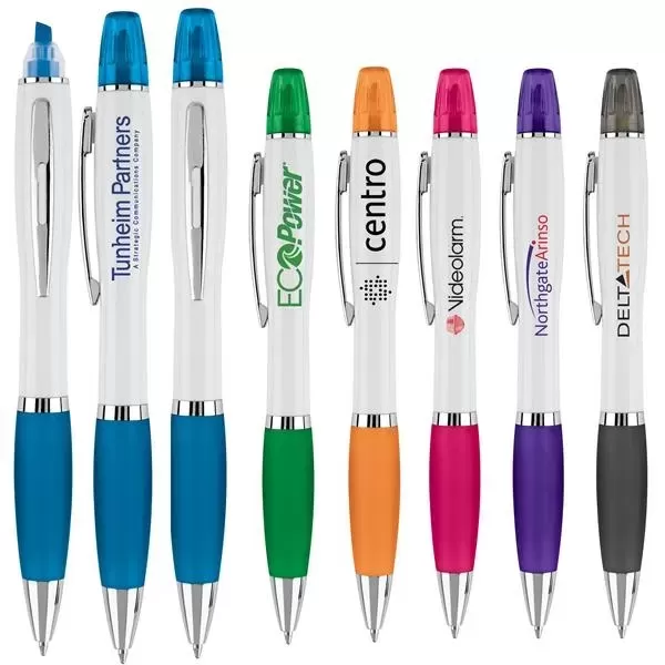 Combination ballpoint and highlighter