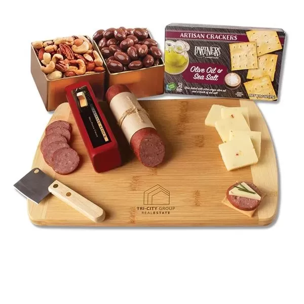 Cutting board with cheese,