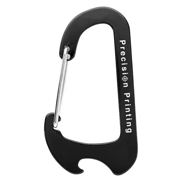 Flat carabiner that measures