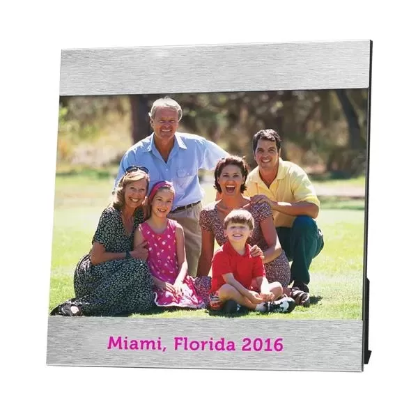 Aluminum photo frame, holds