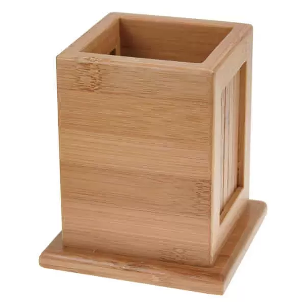 Bamboo pencil cup holder.