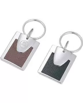 Leather insert key ring.