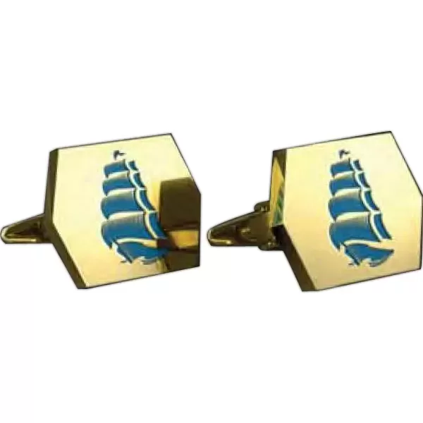 Custom hexagon cufflinks with