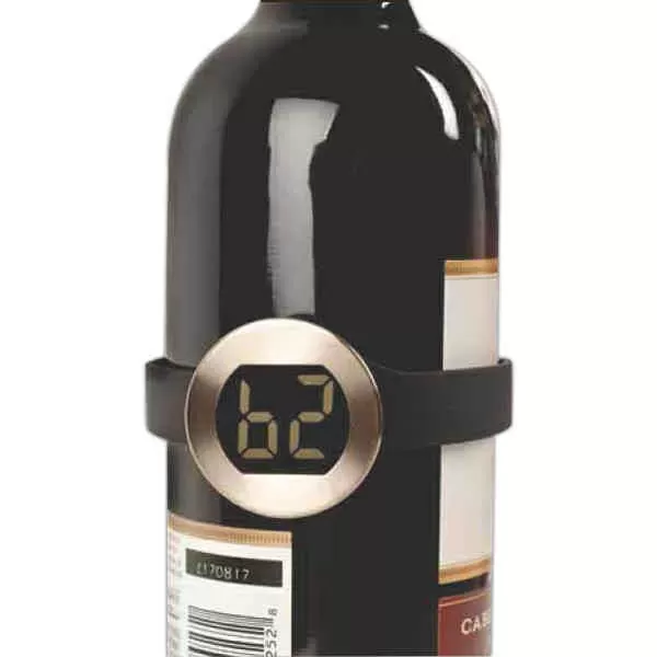 Wine collar thermometer with