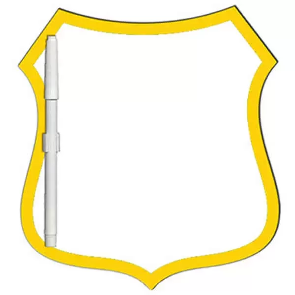 Crest shaped dry erase