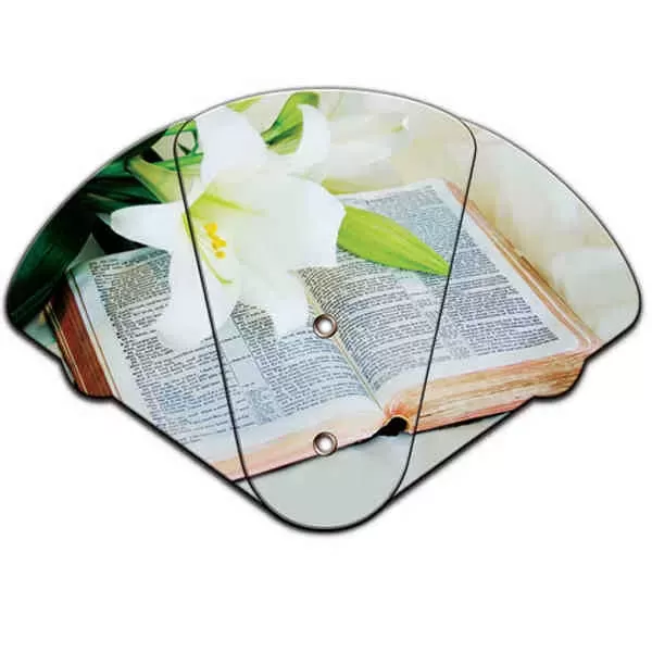 Bible themed expandable fan,