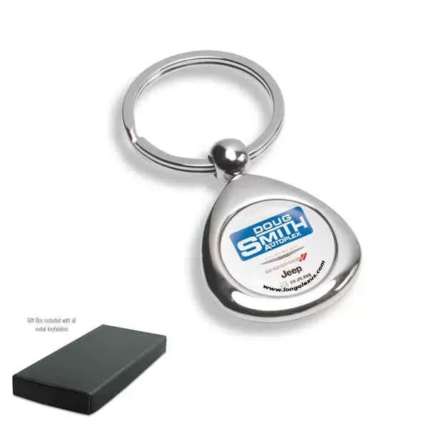 Chrome metal key tag